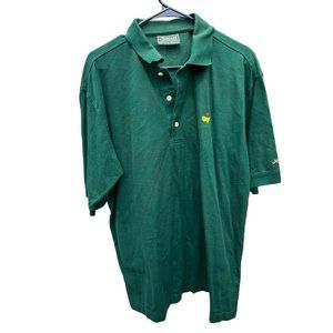 Masters Collection Polo Shirt Mens large Green Two Ply Cotton Golf Vintage
